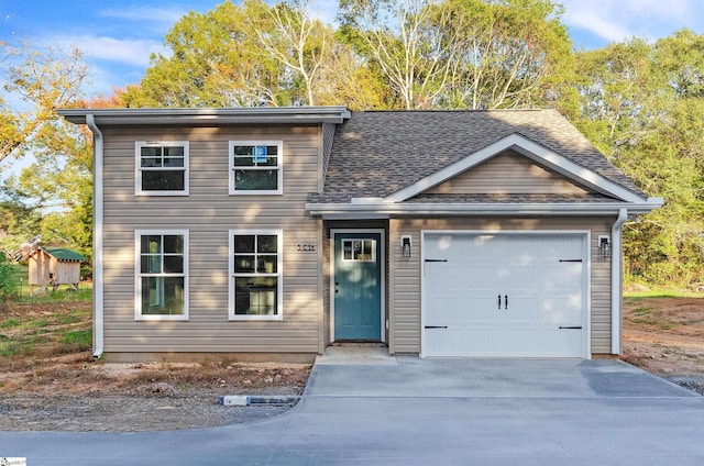 view of front facade featuring a garage