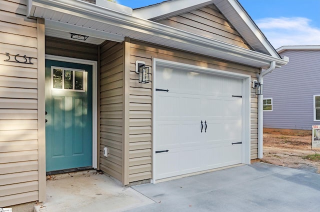 view of garage