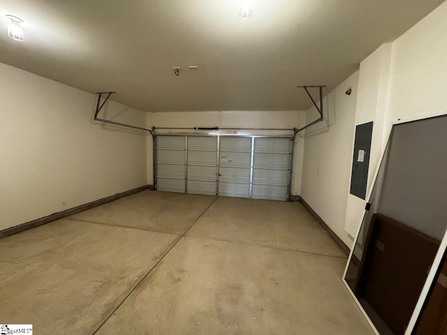 garage with electric panel