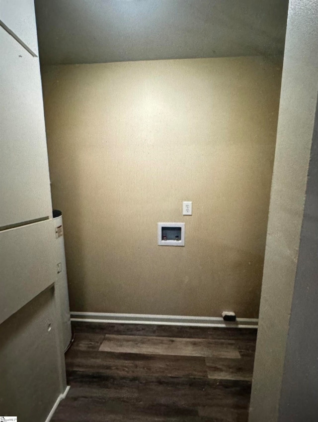 laundry room featuring hookup for a washing machine and dark hardwood / wood-style flooring