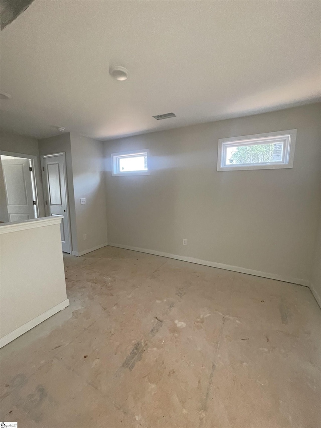 basement featuring a healthy amount of sunlight