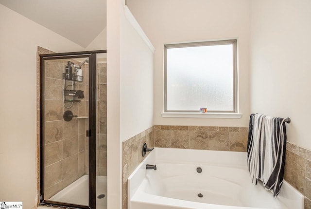 bathroom with independent shower and bath