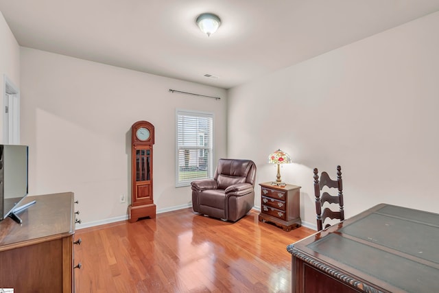 office space featuring hardwood / wood-style floors