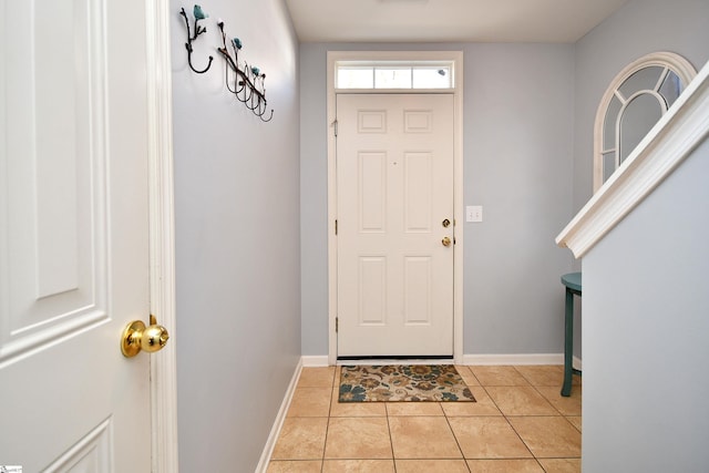 view of tiled foyer entrance