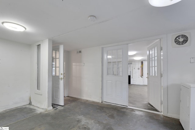 interior space with washer / clothes dryer