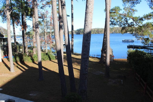 view of yard featuring a water view