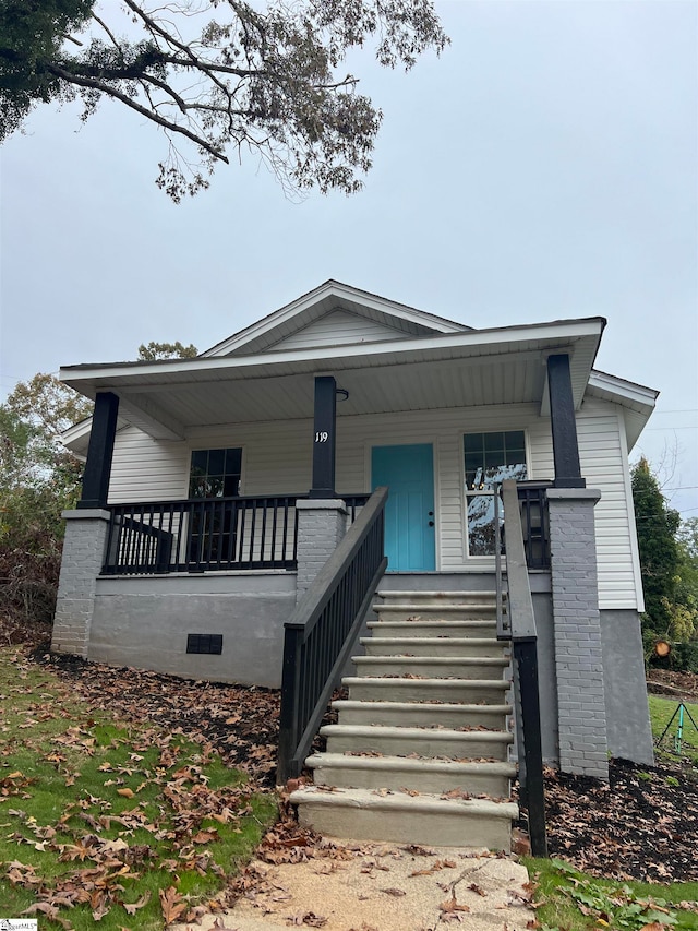 view of front of home with a porch