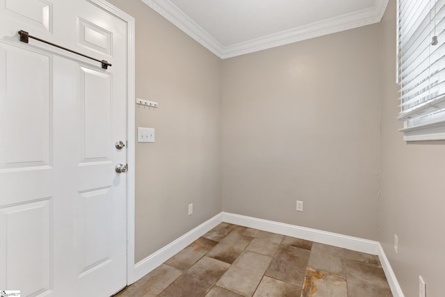 interior space featuring crown molding