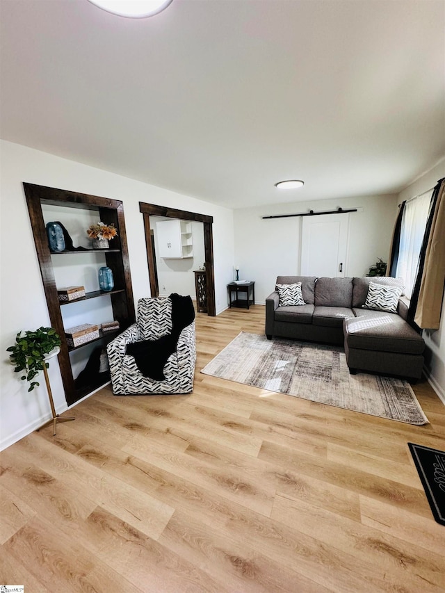 living room featuring light hardwood / wood-style flooring