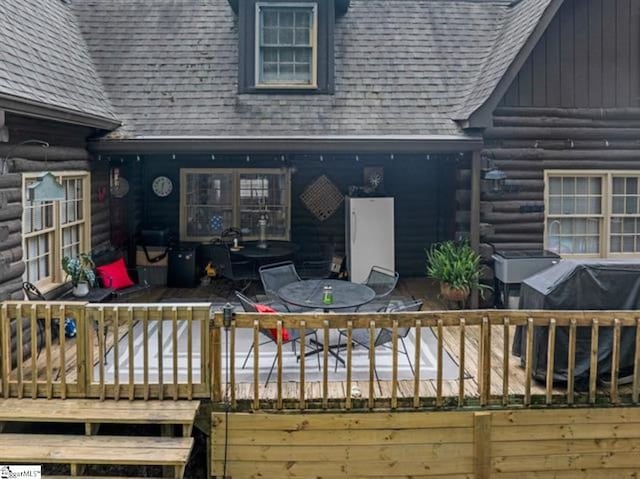 deck featuring area for grilling