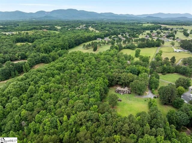 drone / aerial view with a mountain view