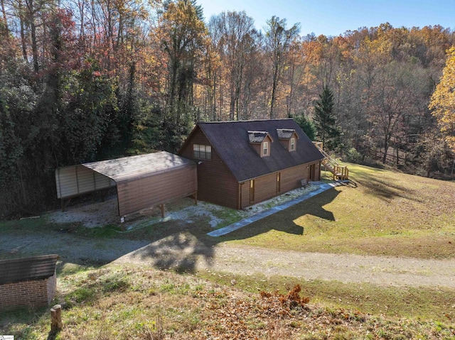 exterior space with a front yard