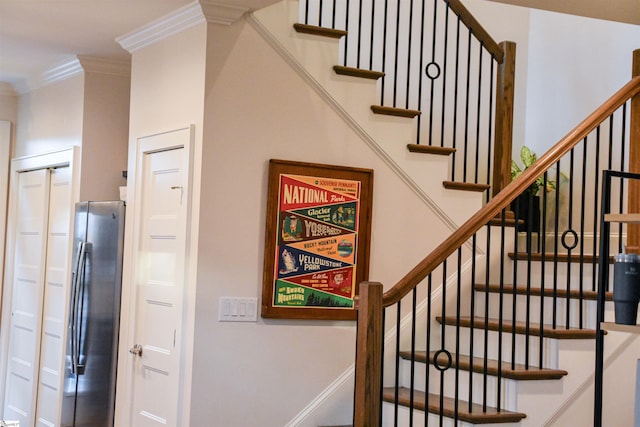 4A/B Vest St, Travelers Rest, SC 29690 - staircase featuring crown molding