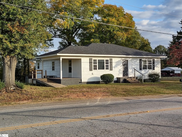 view of single story home