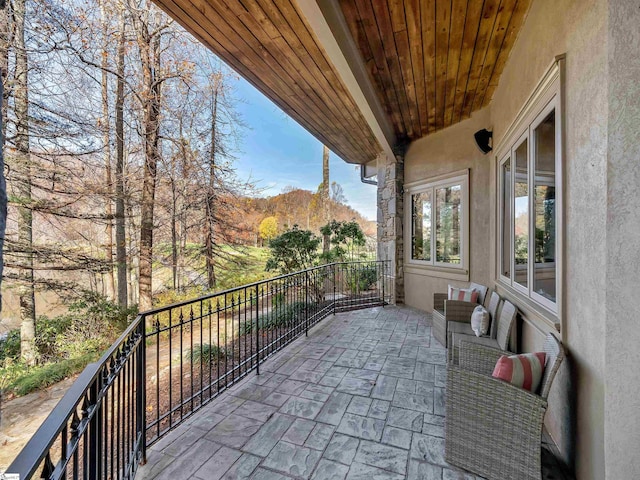 balcony with a mountain view