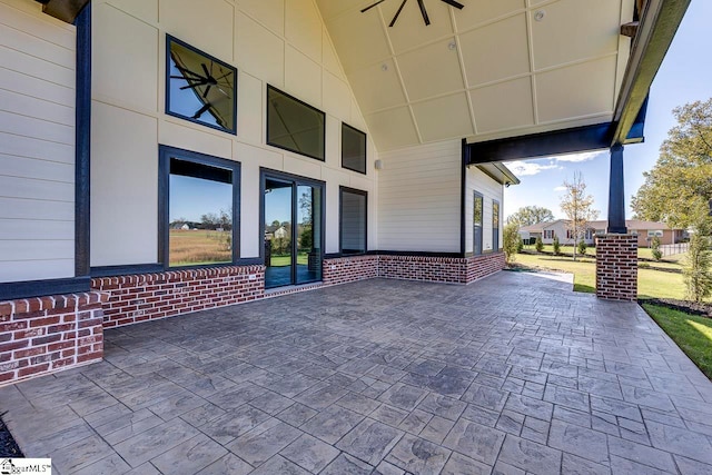 view of patio / terrace with ceiling fan