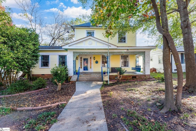 view of front of property with a porch