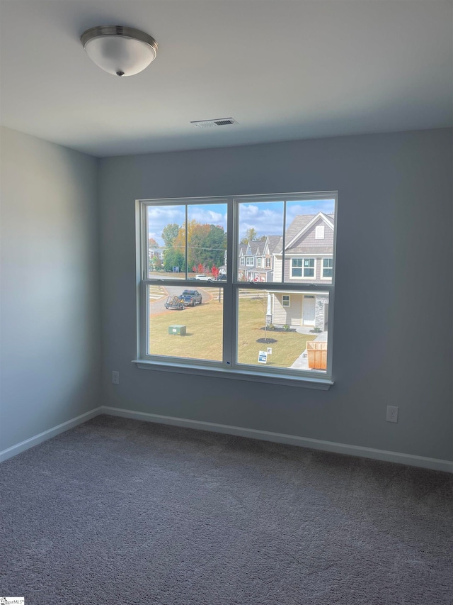 carpeted spare room featuring plenty of natural light