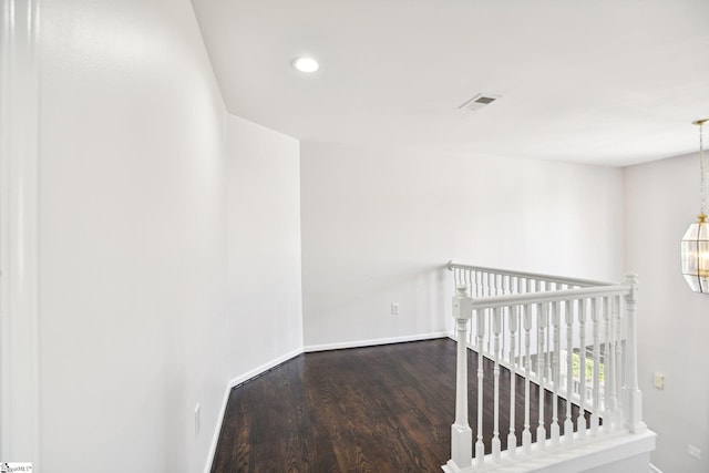 hall featuring dark hardwood / wood-style flooring