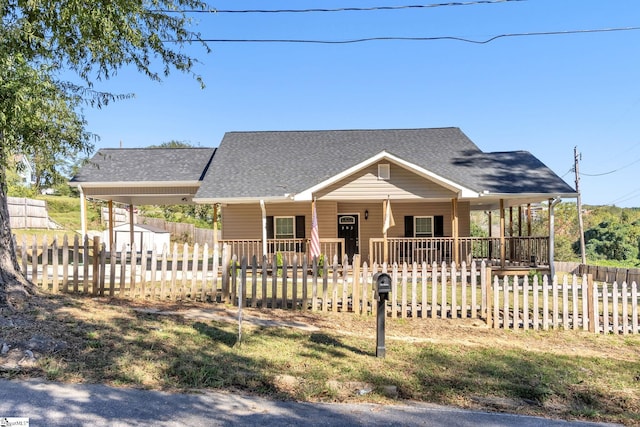 view of front of home featuring a porch