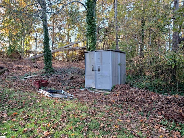 view of shed