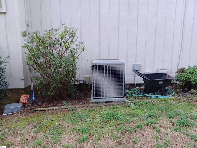 exterior details with central air condition unit