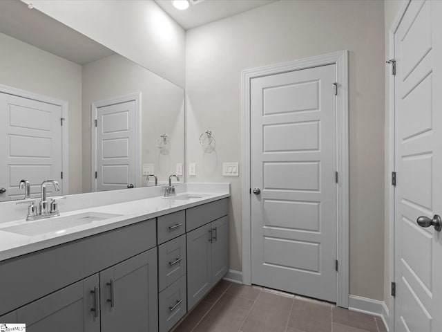 bathroom featuring tile patterned floors and vanity