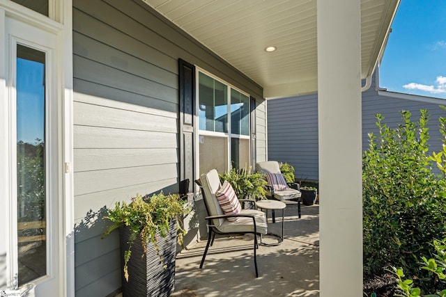 view of patio with a porch