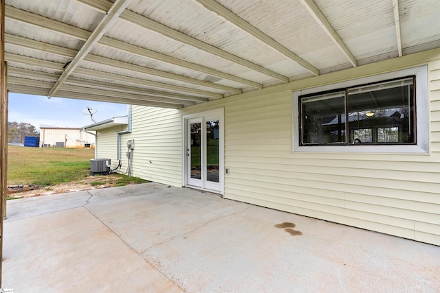 view of patio featuring central AC