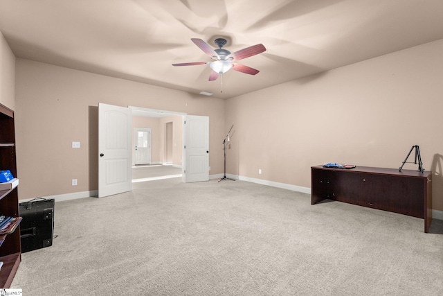 office area featuring ceiling fan