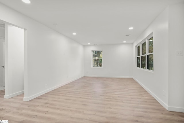 empty room featuring light wood-type flooring