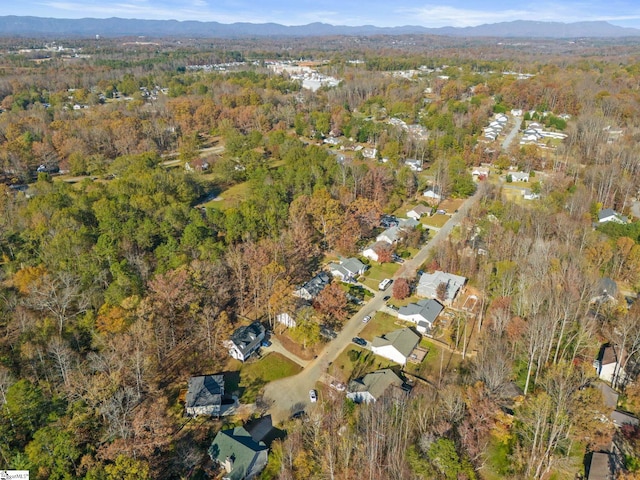 drone / aerial view with a mountain view