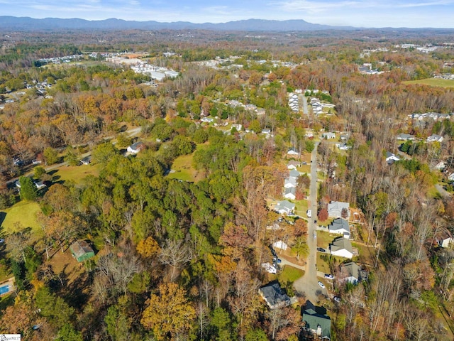 bird's eye view with a mountain view