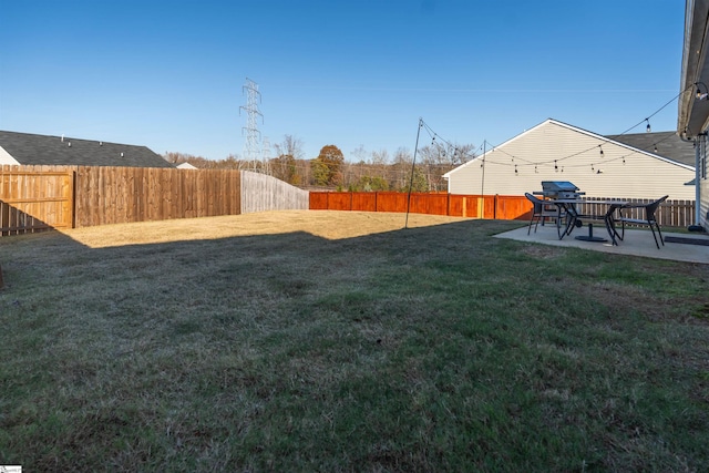 view of yard featuring a patio