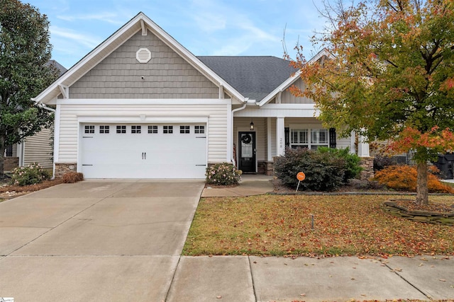 craftsman inspired home with a garage