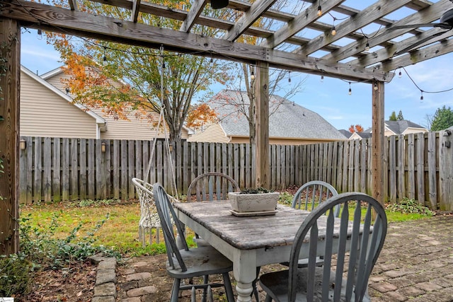 view of patio / terrace with a pergola