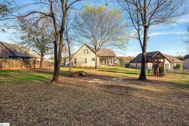 view of yard featuring a playground