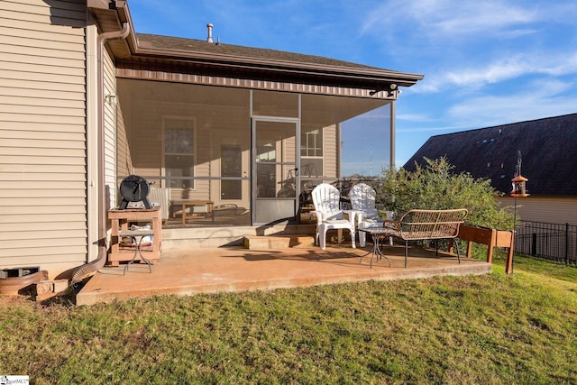 exterior space with a sunroom