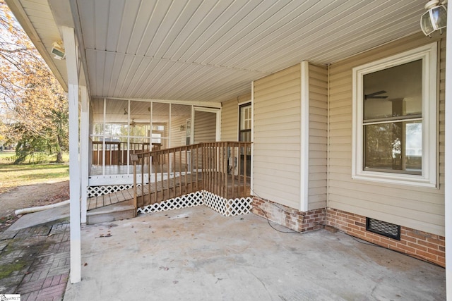 view of patio featuring a porch