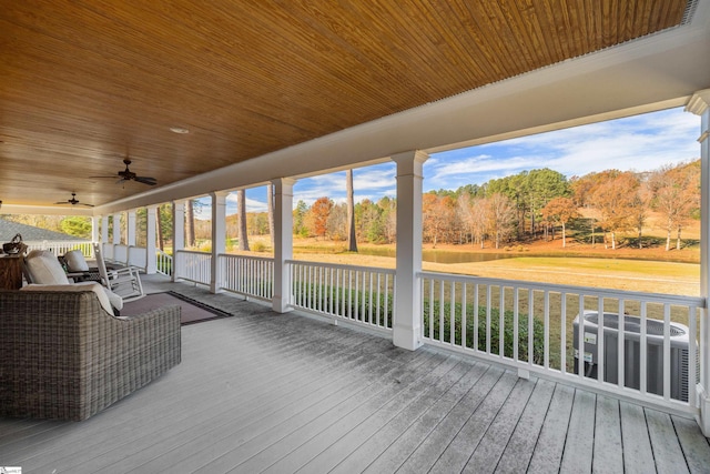 unfurnished sunroom with wood ceiling and a wealth of natural light