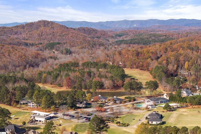 bird's eye view featuring a mountain view