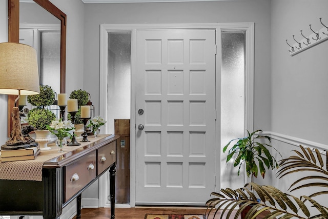 foyer featuring wood-type flooring