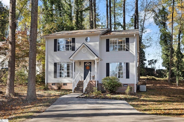 view of front of house with central AC