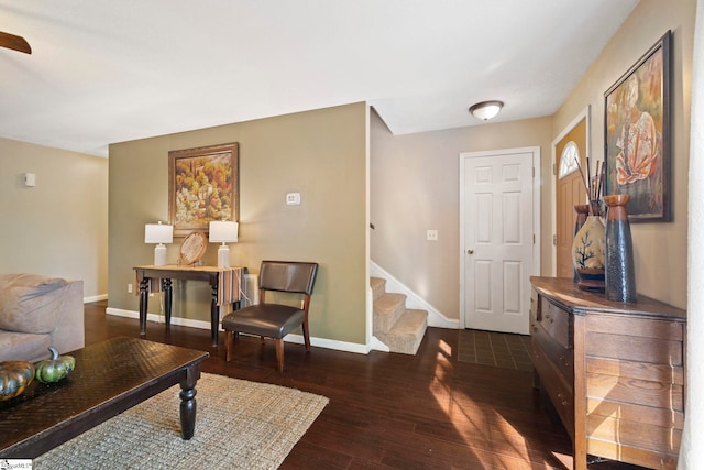 interior space featuring dark hardwood / wood-style flooring