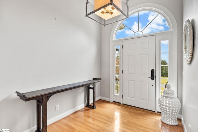 foyer featuring hardwood / wood-style floors