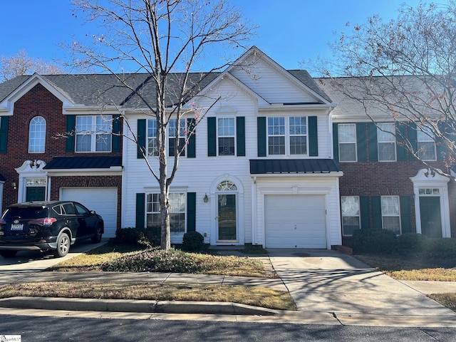 view of property with a garage