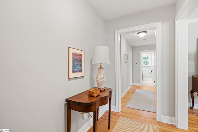 hall featuring hardwood / wood-style floors