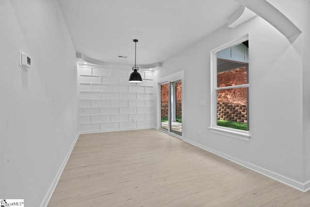 interior space featuring light wood-type flooring