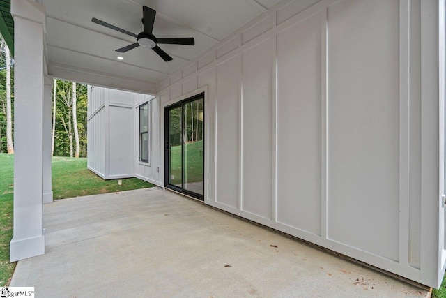 view of patio / terrace with ceiling fan