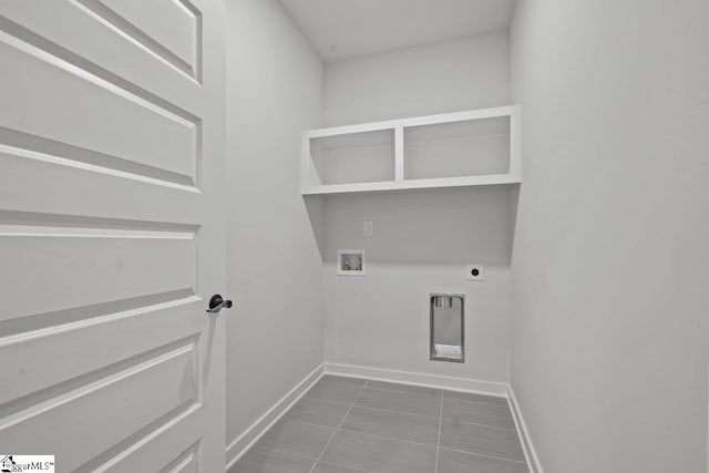 washroom featuring tile patterned floors, washer hookup, and hookup for an electric dryer